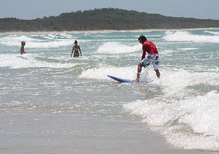 Surfing at Byron