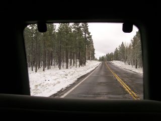 Snow en route to the Grand Canyon